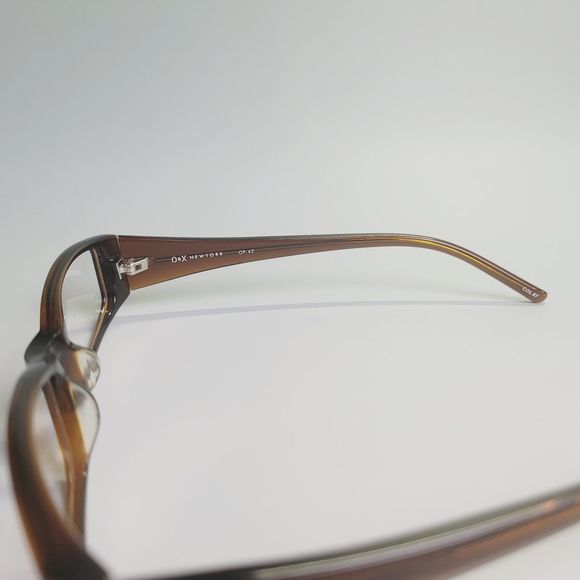 O&X New York OP-42 eyeglasses brown rectangular full frame 51-17 141 C7 - Picture 6 of 11